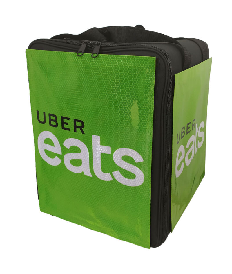 Impression numérique sure PVC. Logo Uber Eats. Sac Uber Eats